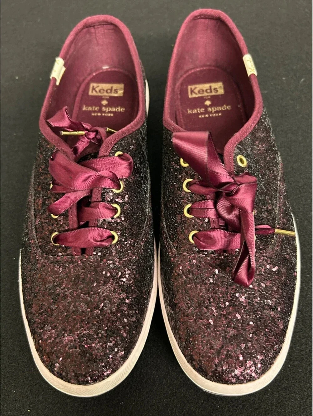 Keds Kate Spade Glitter Deep Cherry shoes size 8